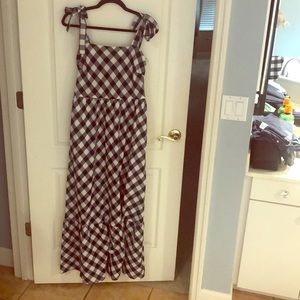 Adorable b/w plaid maxi dress from Anthropologie.